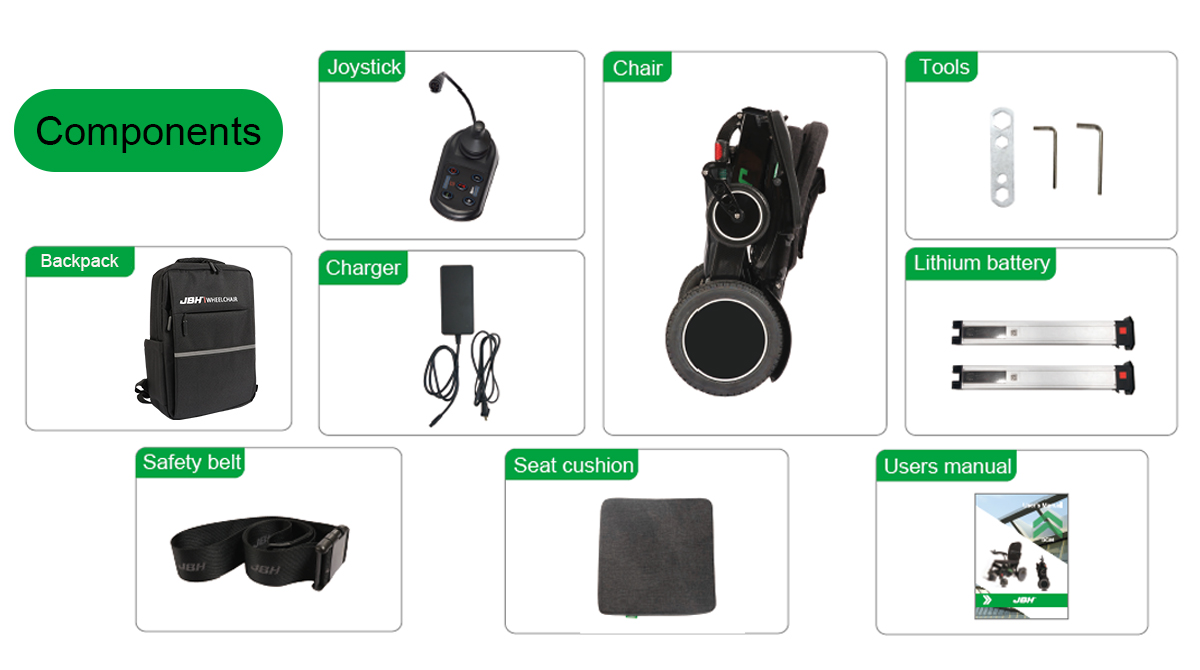 JBH Углеродное волокно электрическое инвалидное кресло DC06