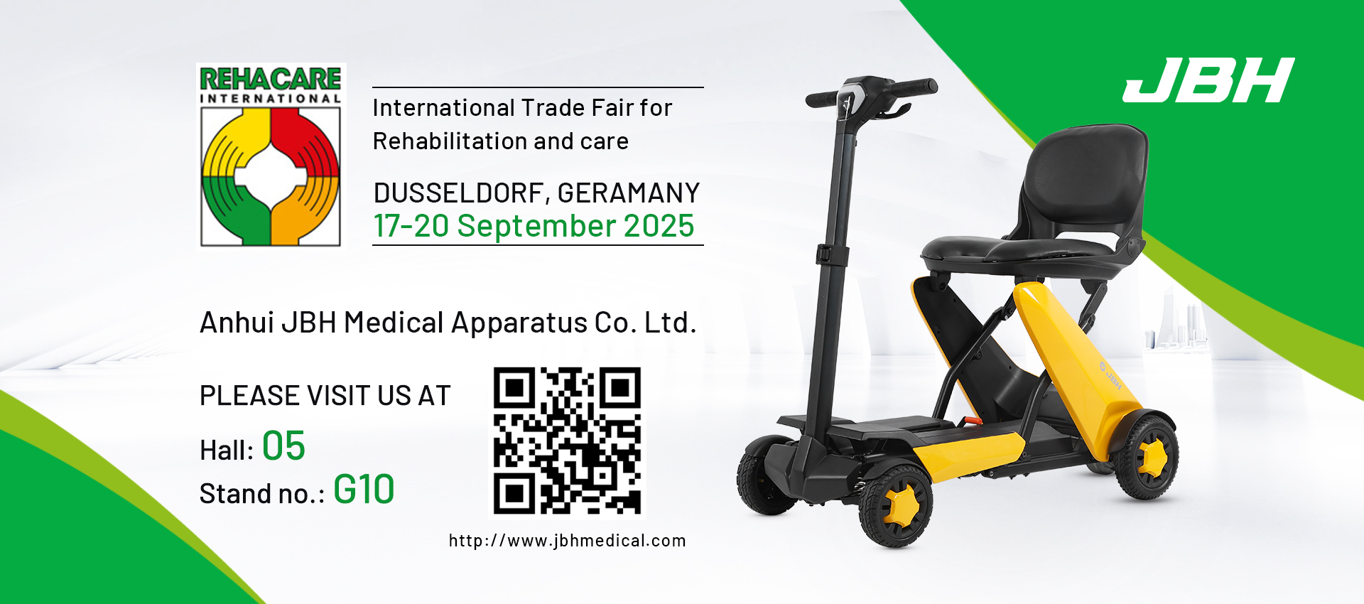 JBH будет участвовать в международной выставке реабилитации и ухода в Дюссельдорфе, Германия